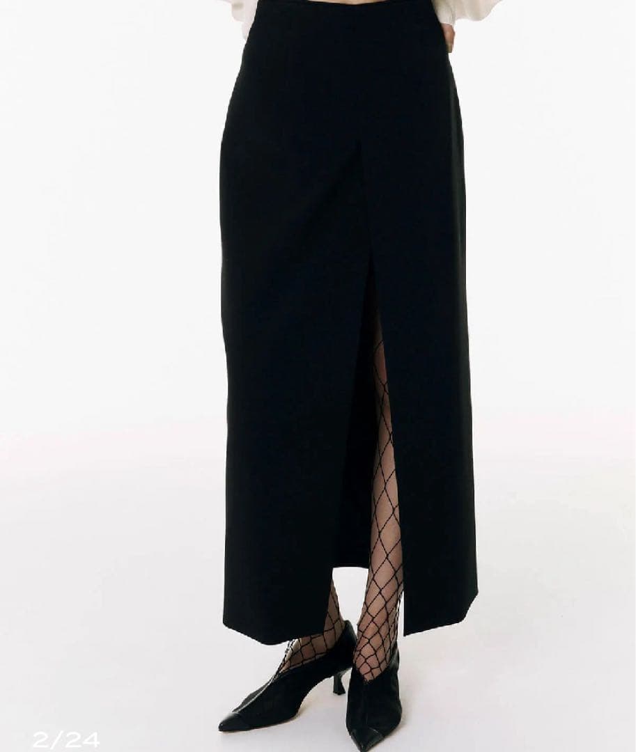 スカート JOSEMOON SLIT LAYERED LONGSKIRT