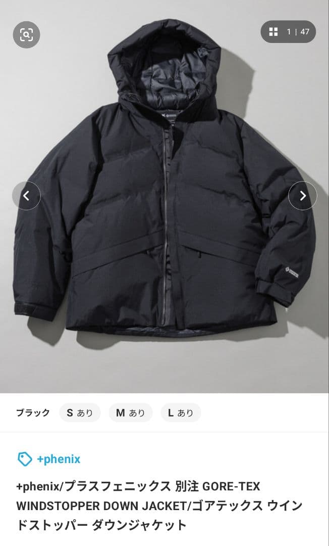 +phenix GORE-TEX ウィンドストッパー ダウンジャケット