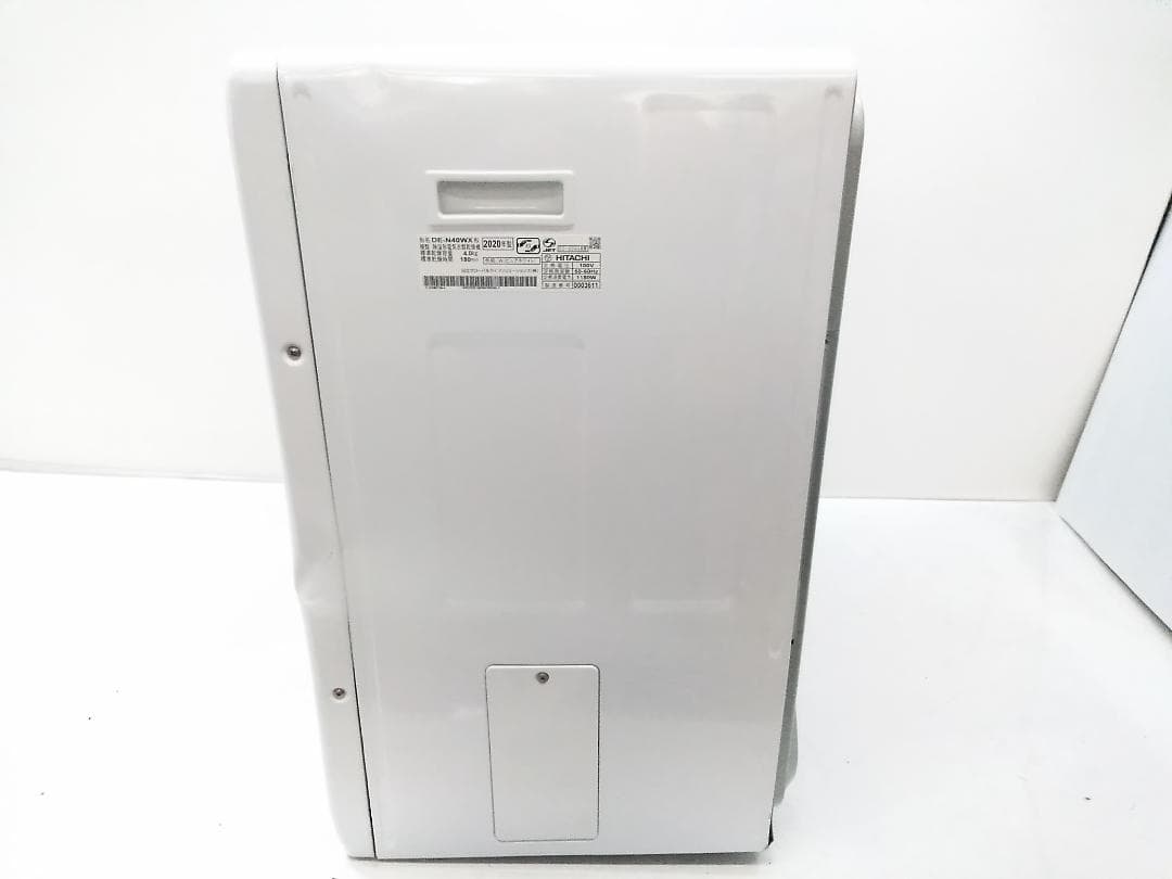 日立 衣類乾燥機 4.0kg ピュアホワイト DE-N40WX 2020年製□