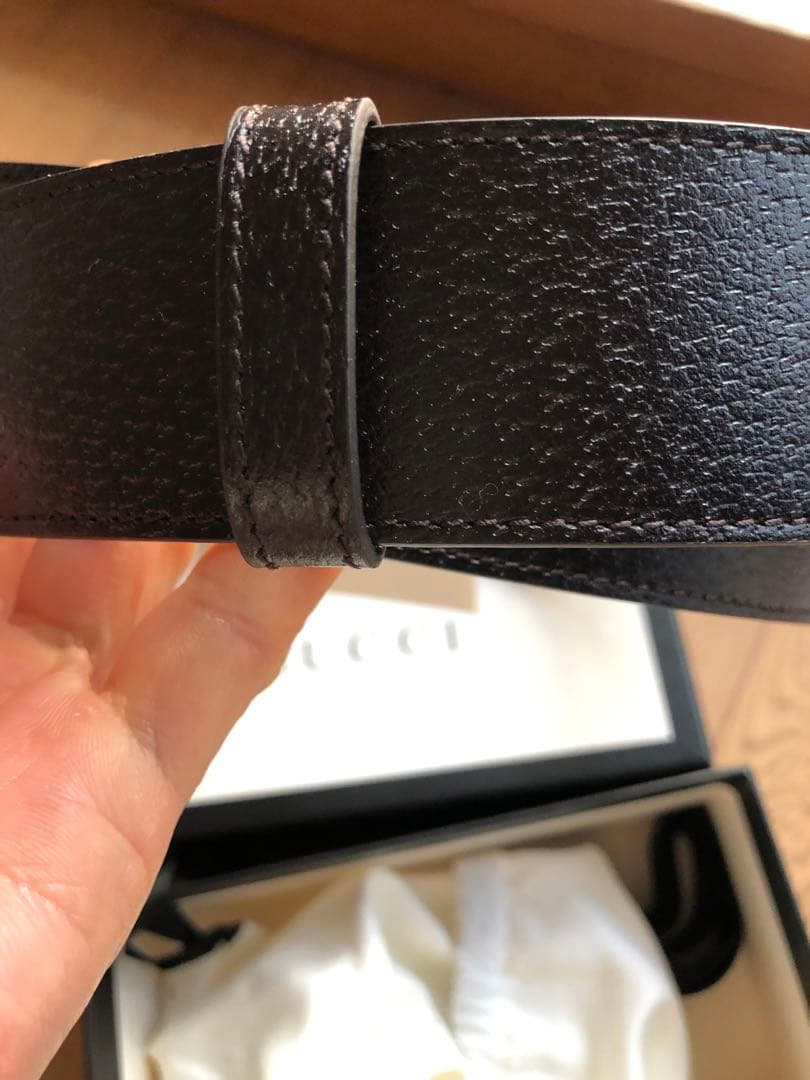 GUCCI 茶色レザーベルト 幅約4cm 11様こ専用です。