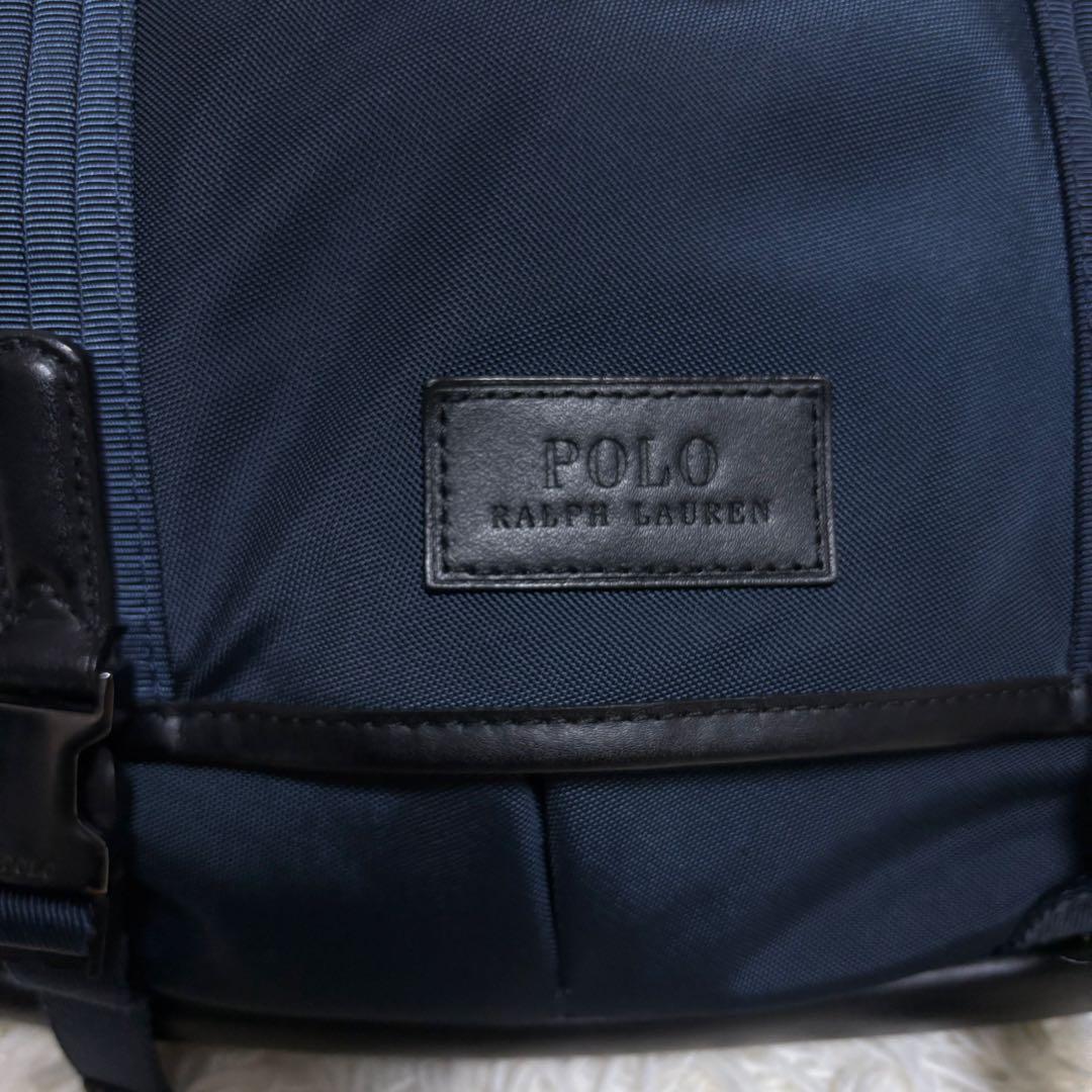 【美品】ラルフローレン ショルダーバッグ メッセンジャー ネイビー