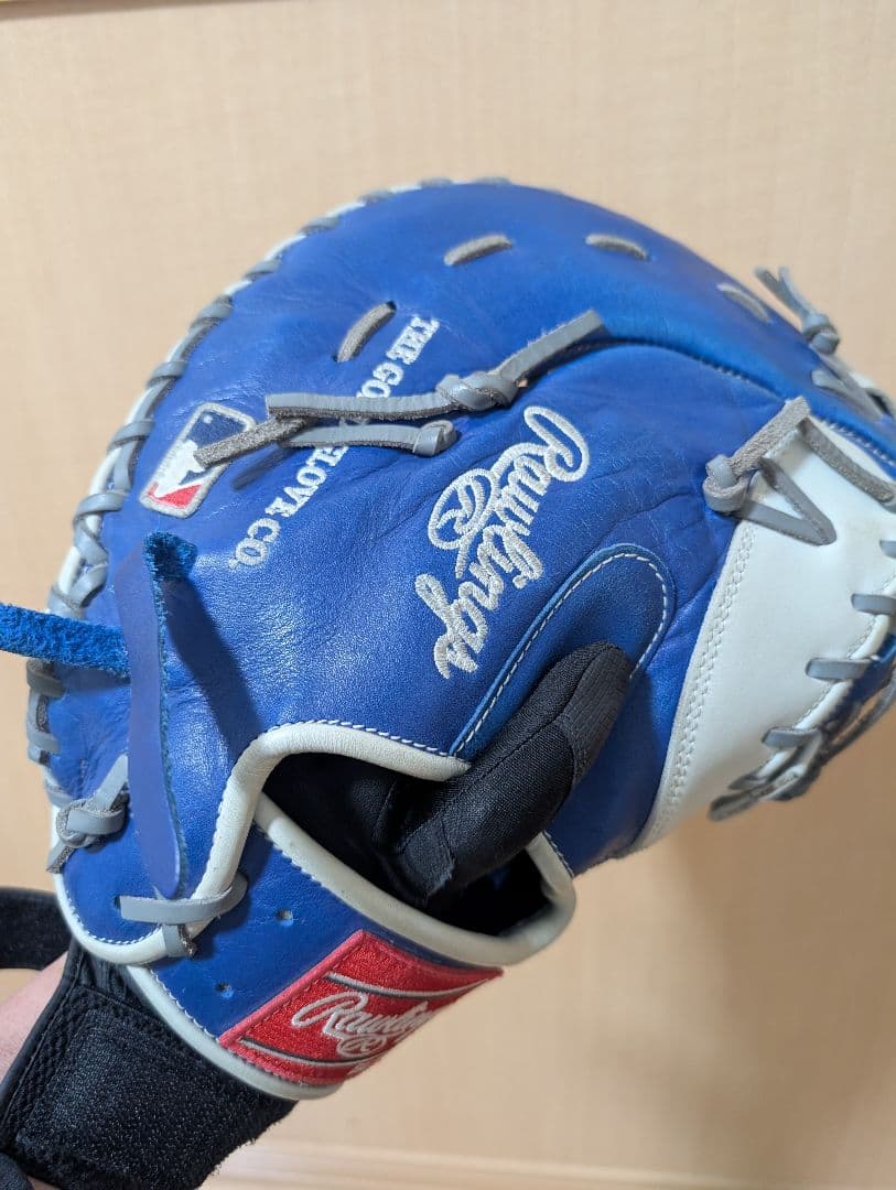 ◆湯もみ型付済◆ MLBドジャース ローリングス ファーストミット 軟式グローブ