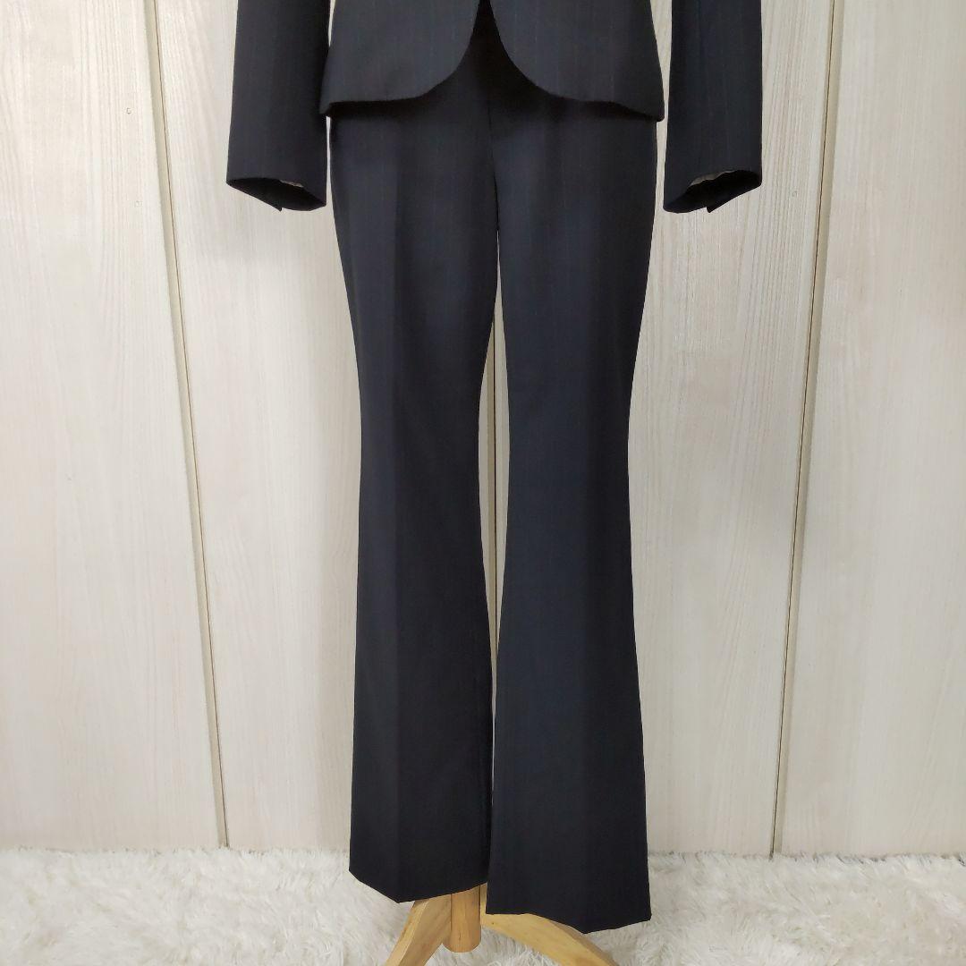 クミキョク 生地 YUNSA パンツスーツ ネイビー ストライプ サイズ2 M