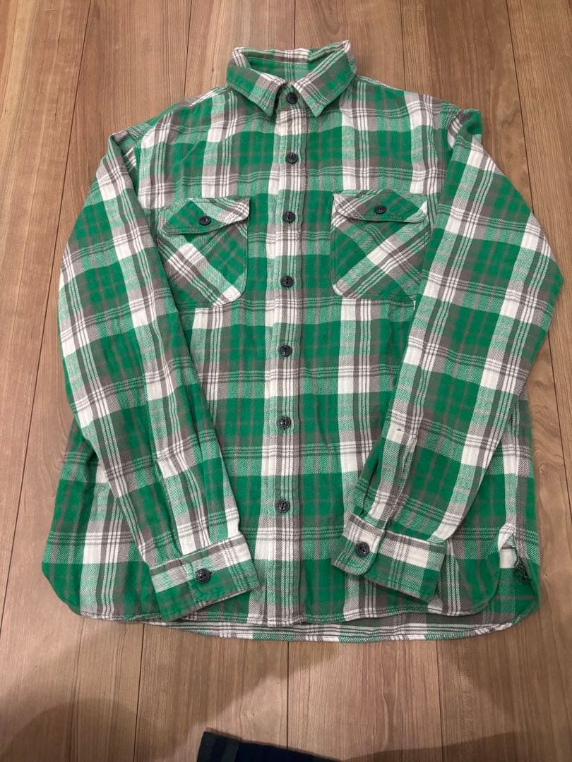 グリーンチェックネルシャツ　RRL