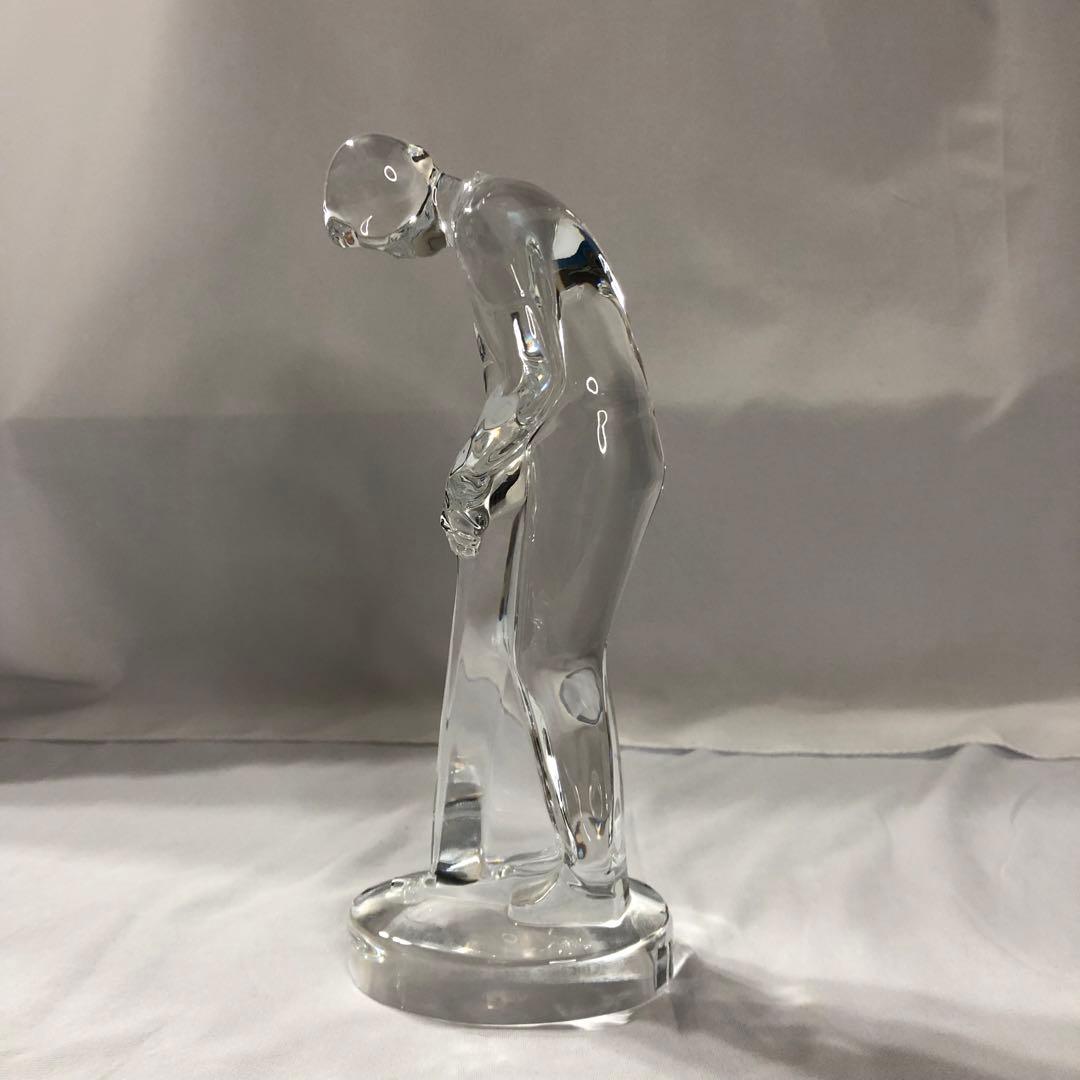 バカラ ゴルフ パターをする男性 アンティーク クリスタル ガラス 置物