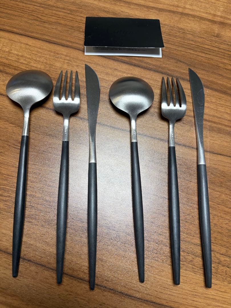 クチポール　カトラリー　2セット　6本　ブラック　シルバー　GOAゴア