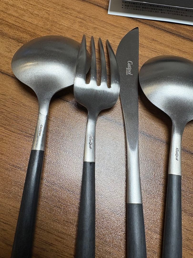 クチポール　カトラリー　2セット　6本　ブラック　シルバー　GOAゴア