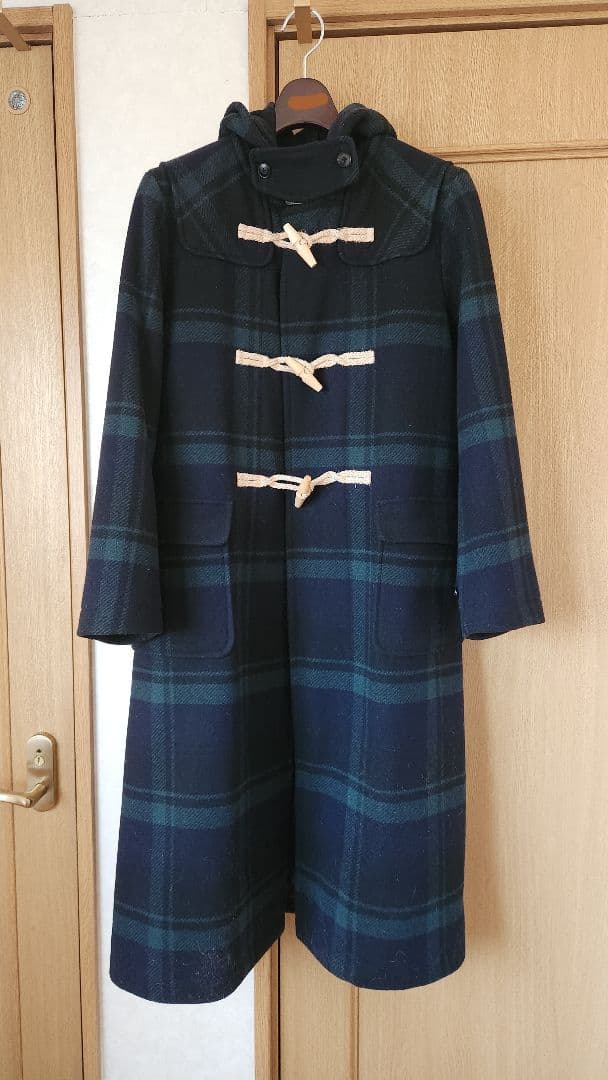 BEAMS BOY ネイビー チェック ダッフルコート