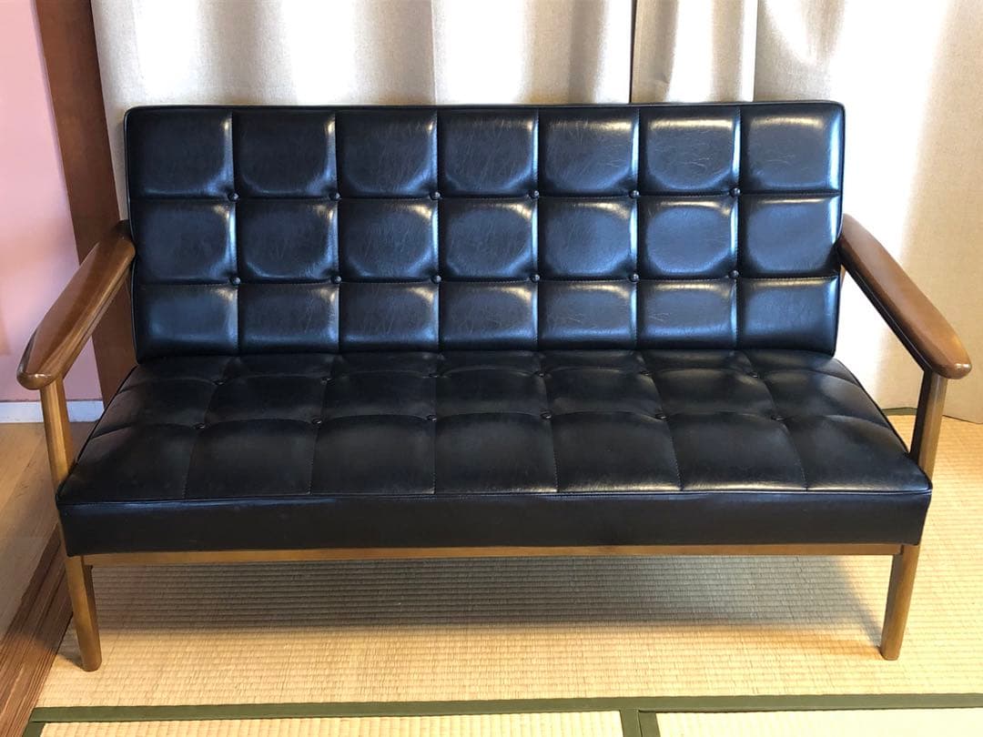 【送料込み】カリモク60 Kチェア　2シーター　スタンダードブラック