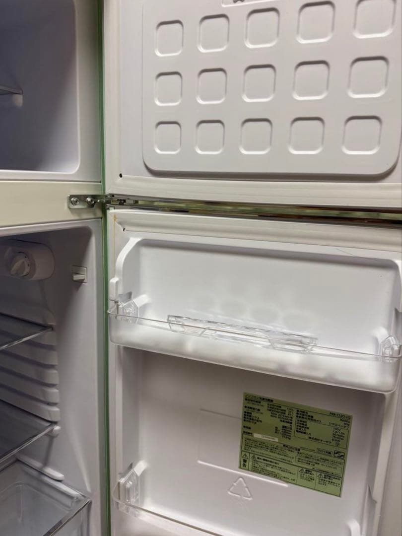 アイリスプラザ 114Lレトロ冷凍冷蔵庫 PRR-122D-LGライトグリーン色