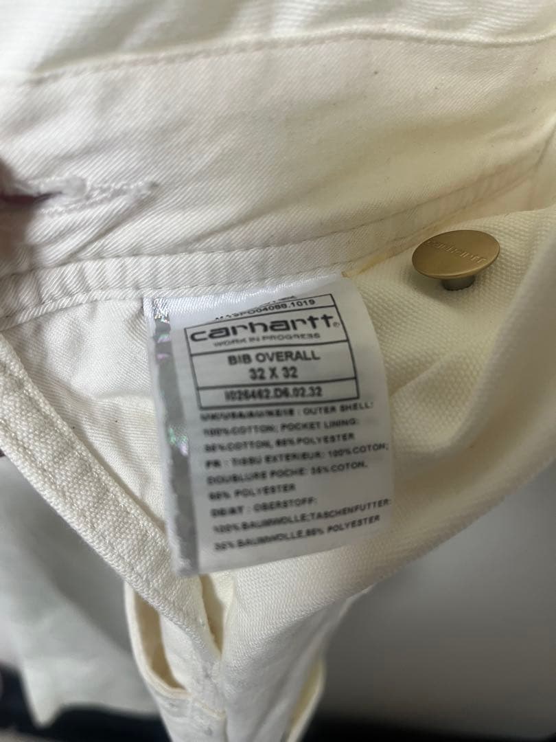 Carhartt BIB OVERALL ホワイト 32×32