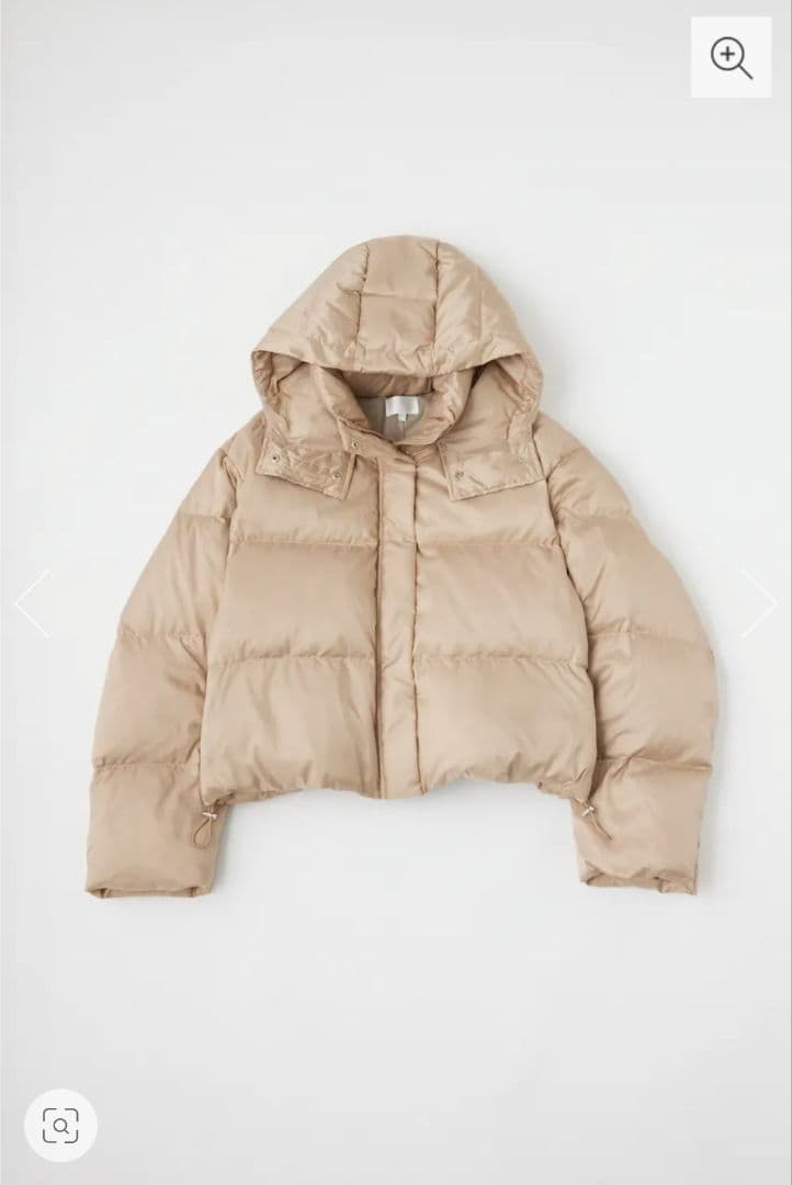 rienda フード付きショートダウンジャケット ベージュ M