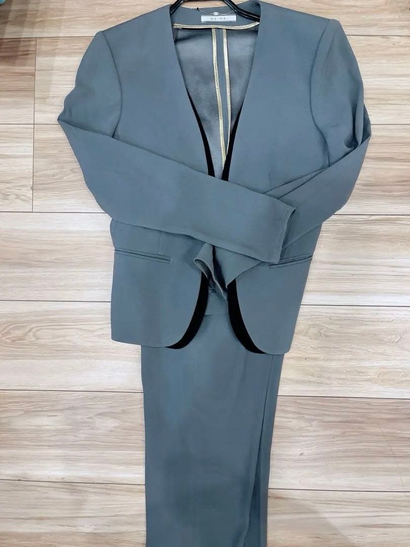 さとう様　ベイジ　ダブルカラージャケット　パンツ　セット　4