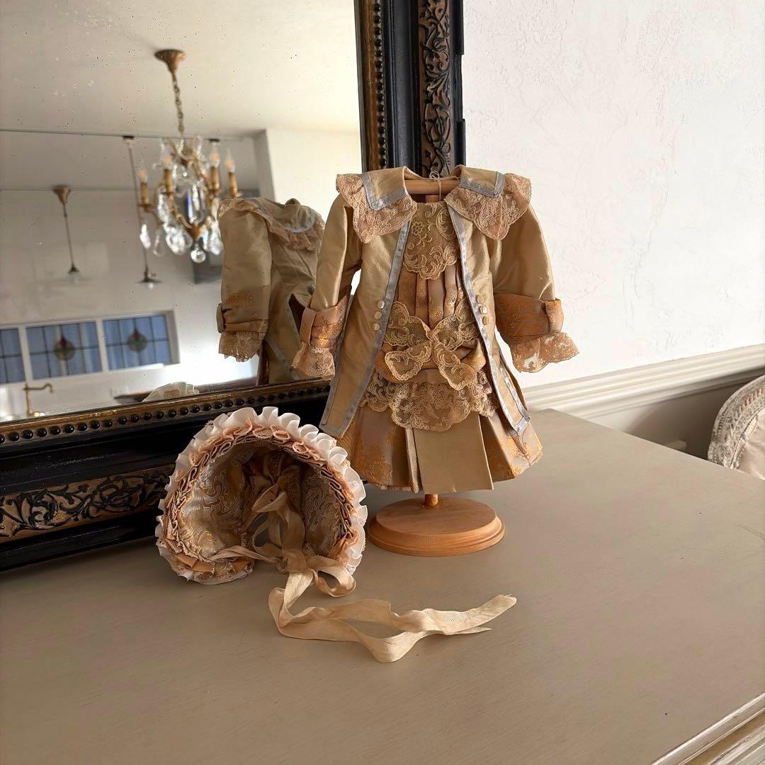 アンティークドール用　ジュモー ドレス&ボネ