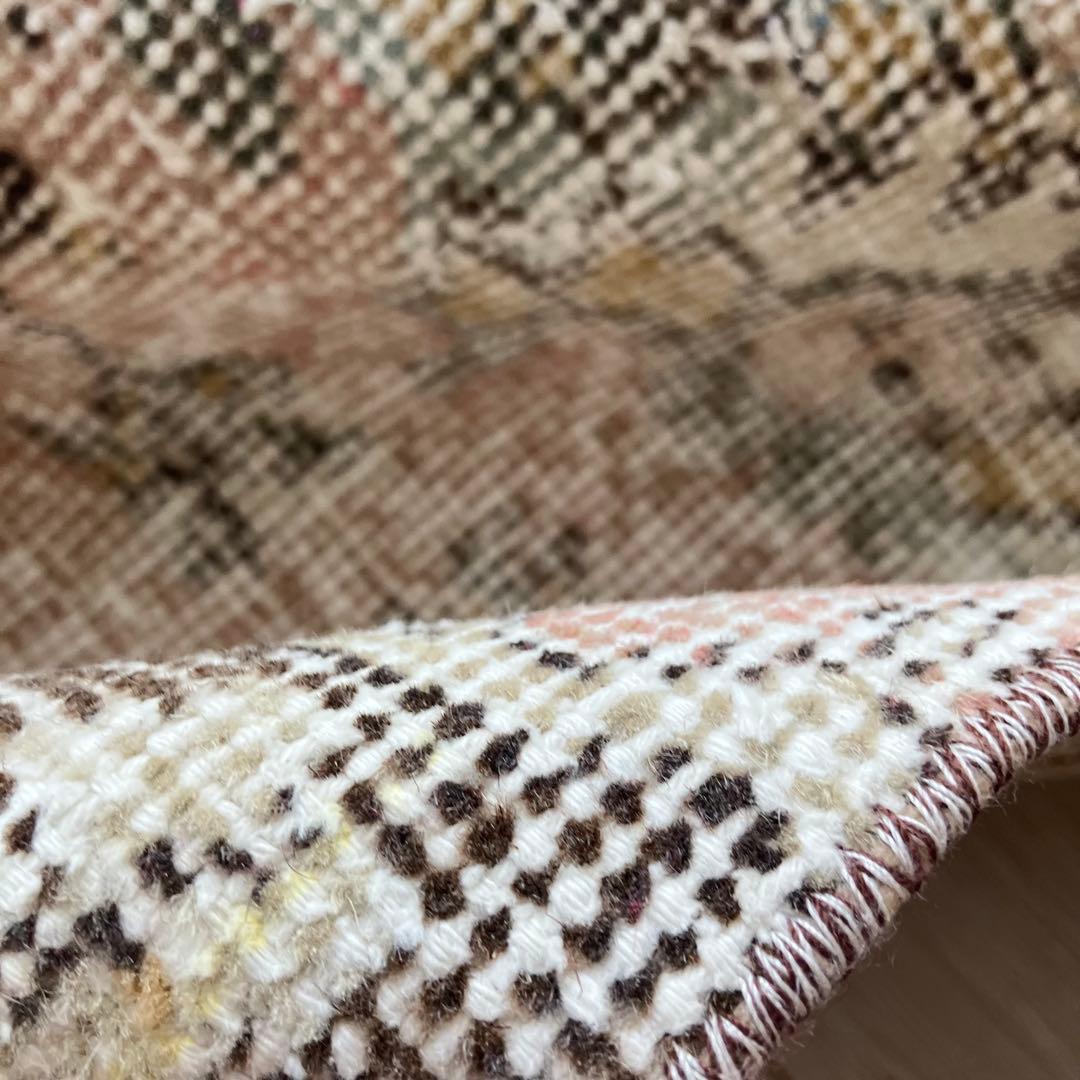 カフェオレ59×216ピンク　ブラウン　超ロングランナー　トルコヴィンテージラグ