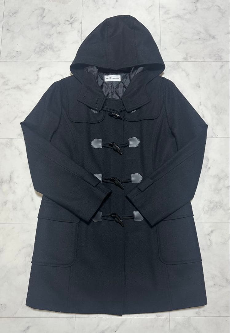KANKO 軽量ウールダッフルコート M ブラック　2024AW