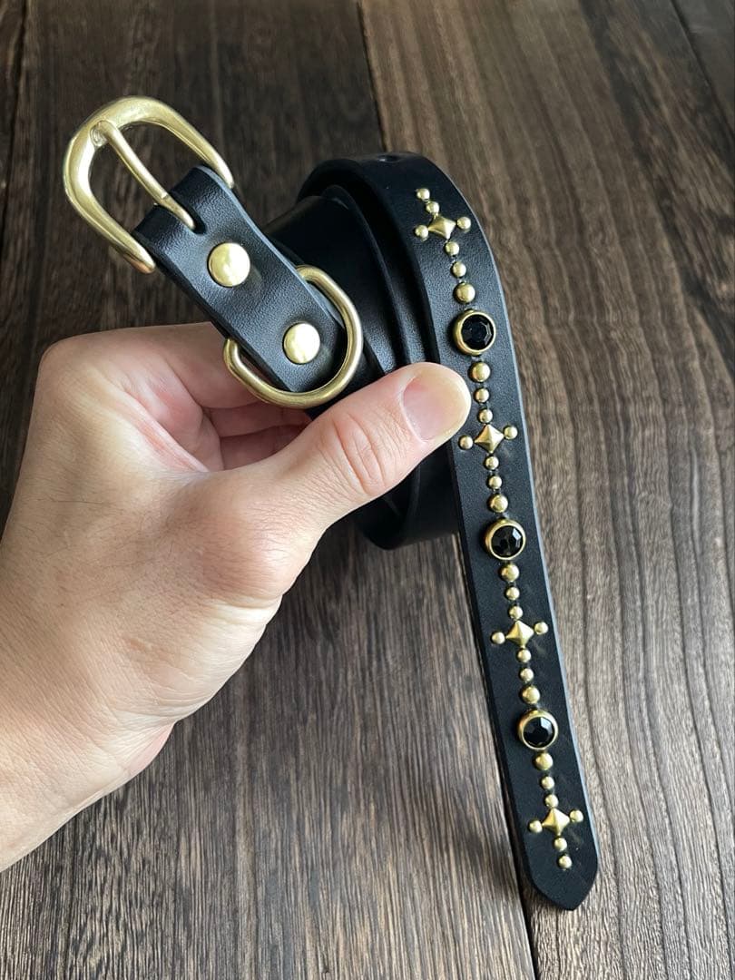 ナローロングベルト　真鍮　牛ヌメ　exca HTC CALEE