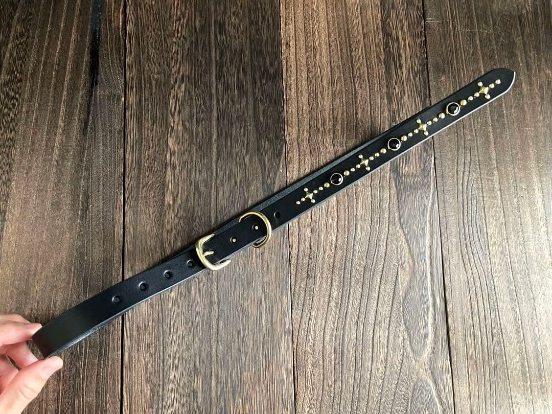 ナローロングベルト　真鍮　牛ヌメ　exca HTC CALEE