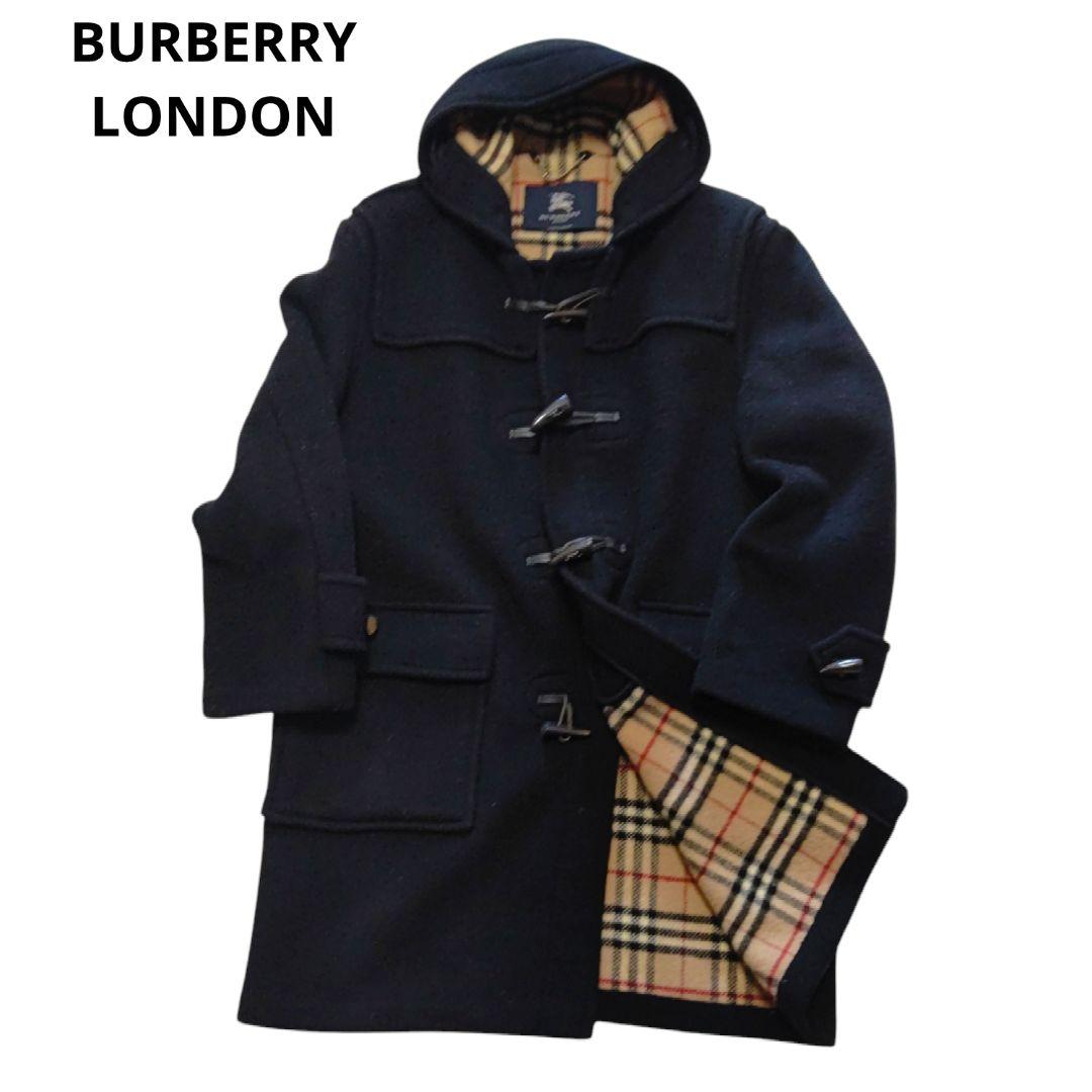 定番人気　BURBERRY　ダッフルコート　ウール　黒　ブラック　大きいサイズ