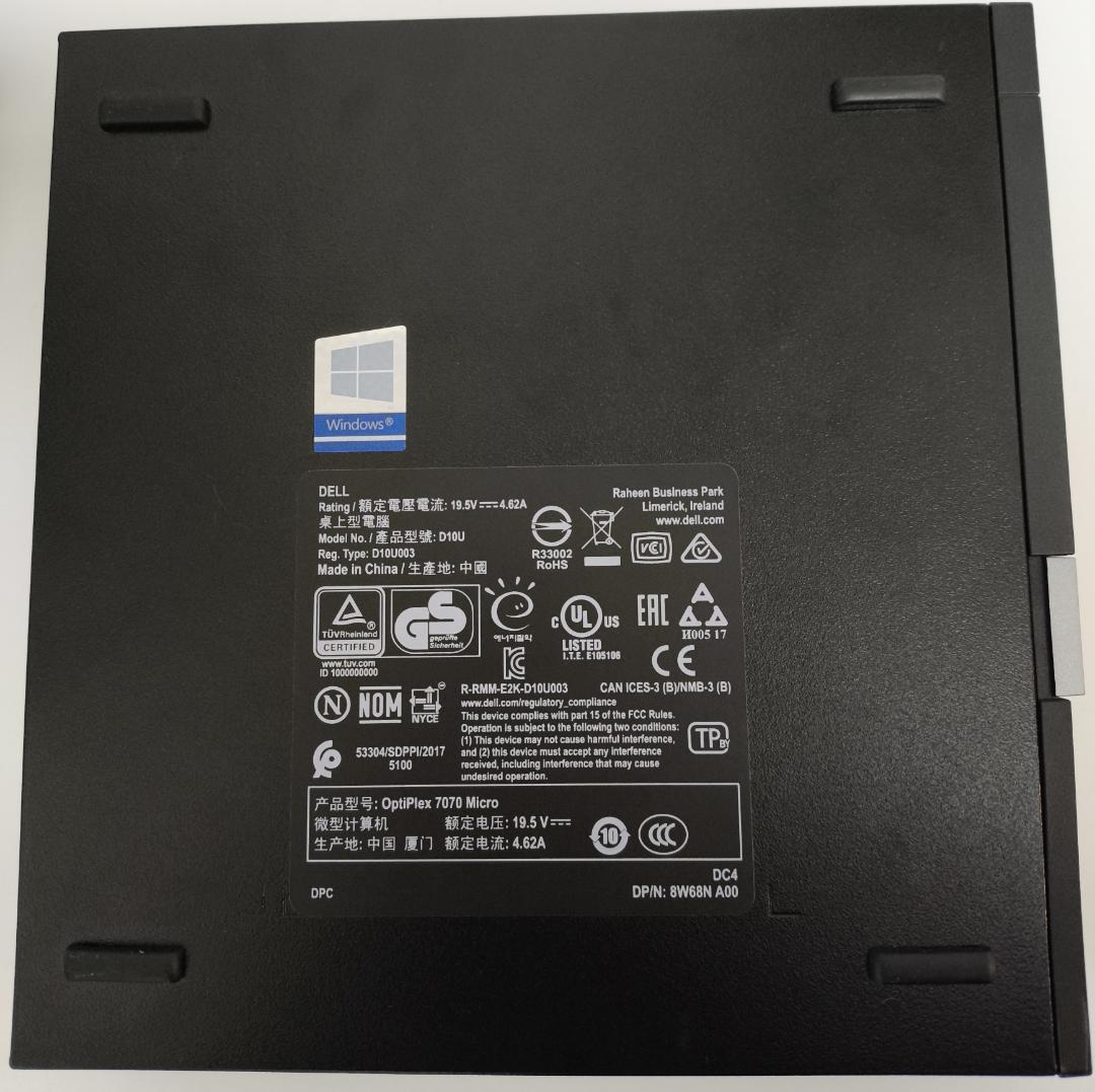 DELL Optiplex 7070 Micro　メモリ16GB