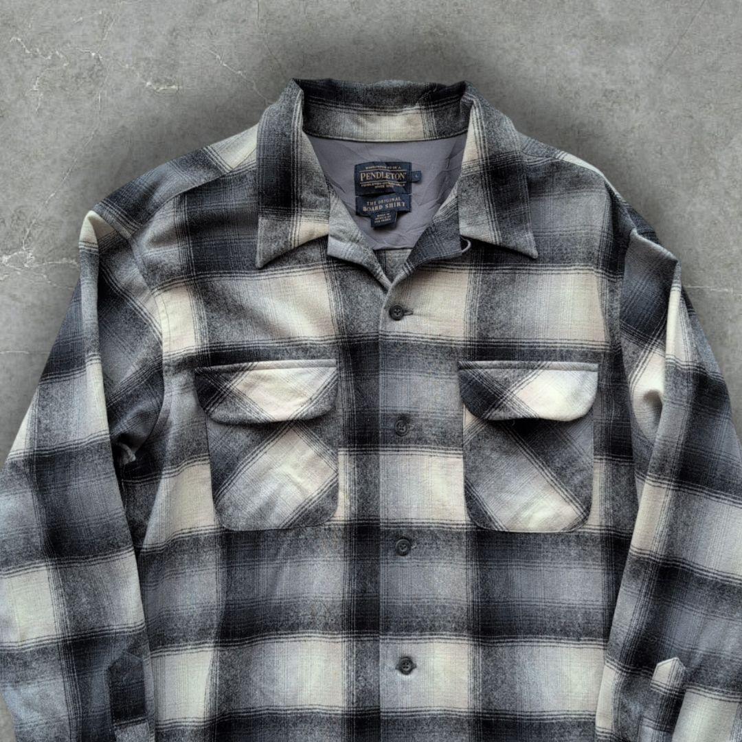 ♦*%様 ペンドルトン ボードシャツ ループカラー Lサイズ ブラック・ホワイト