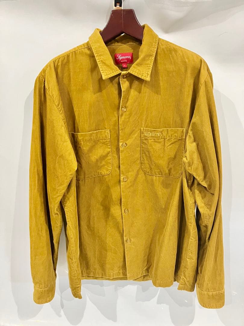 supreme 刺繍ロゴ　コーデュロイシャツ　L キムタク着用モデル