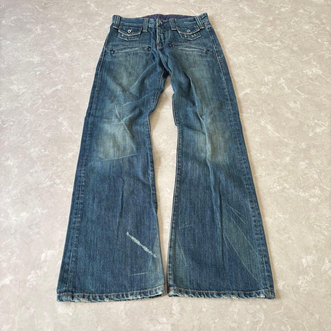 00s archive y2k デニム フレア ギミック ギャル 平成