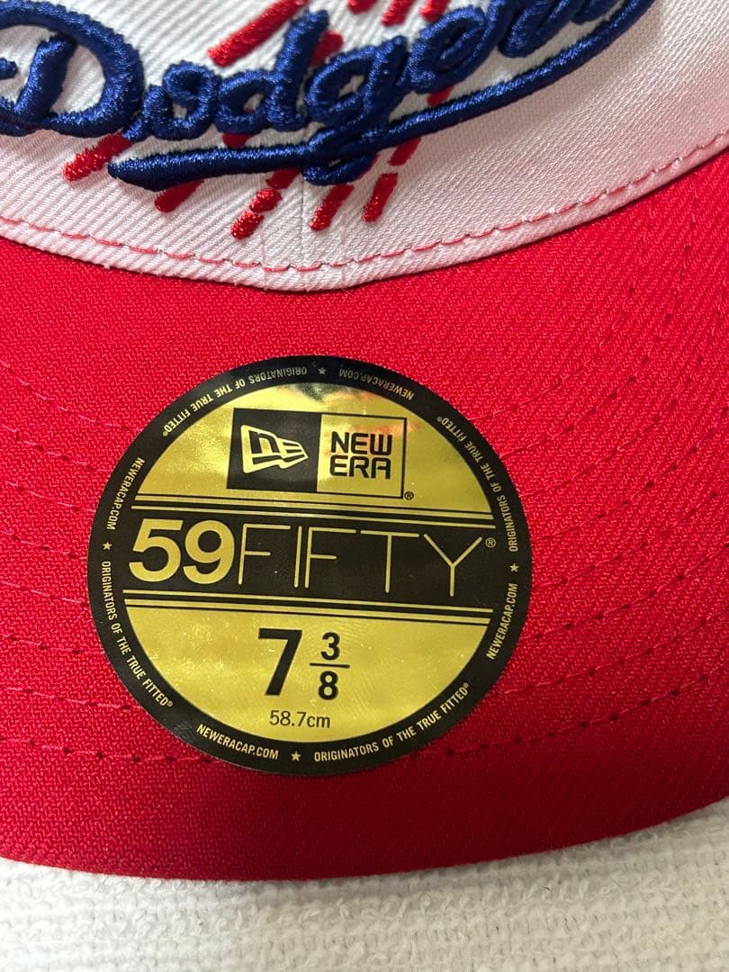 海外別注　New Era 59FIFTY ドジャース100周年 7 3/8 赤