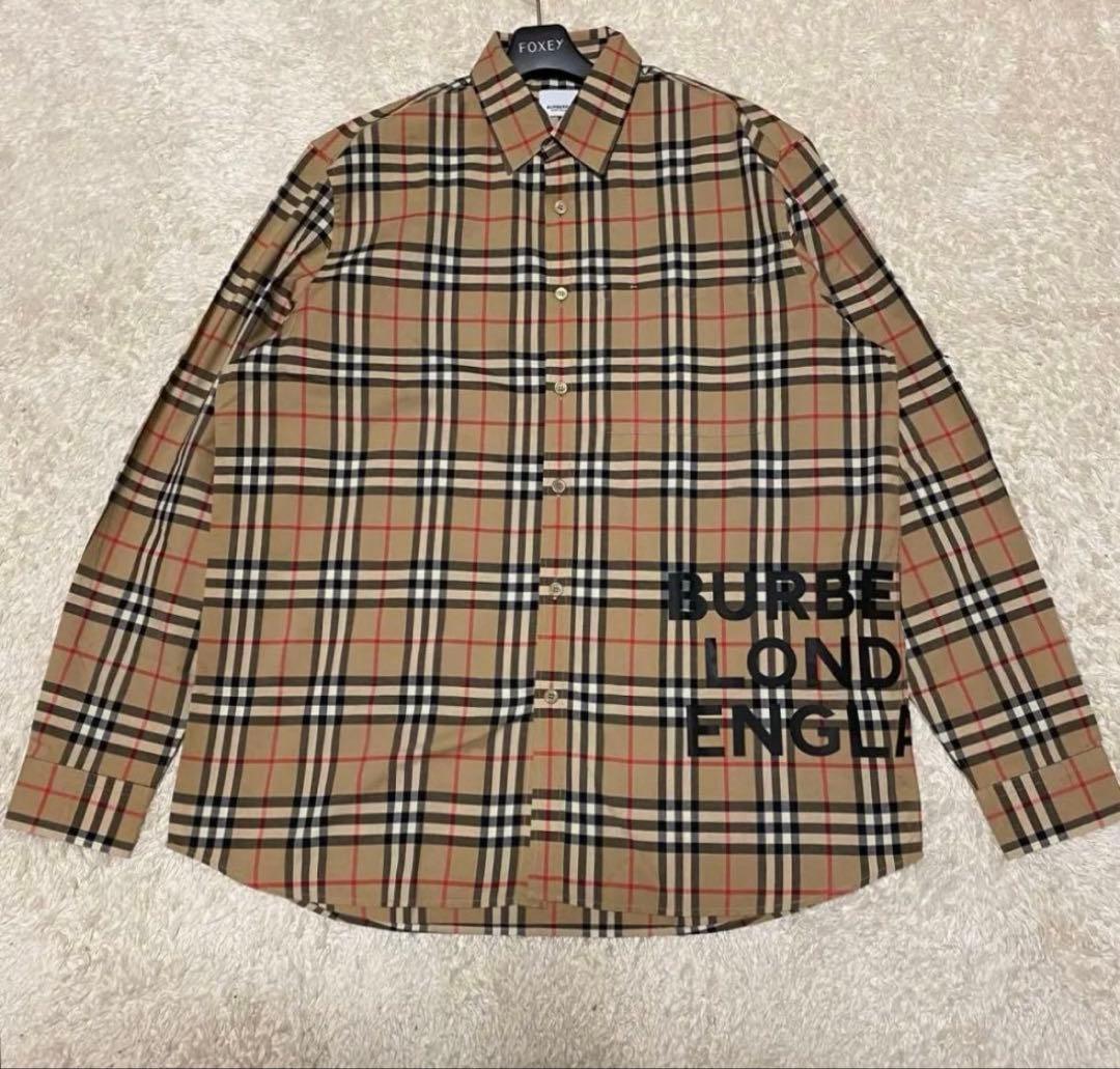 現行・美品✨バーバリー　ホースシェリー　ビックロゴ　ノバチェック　シャツ