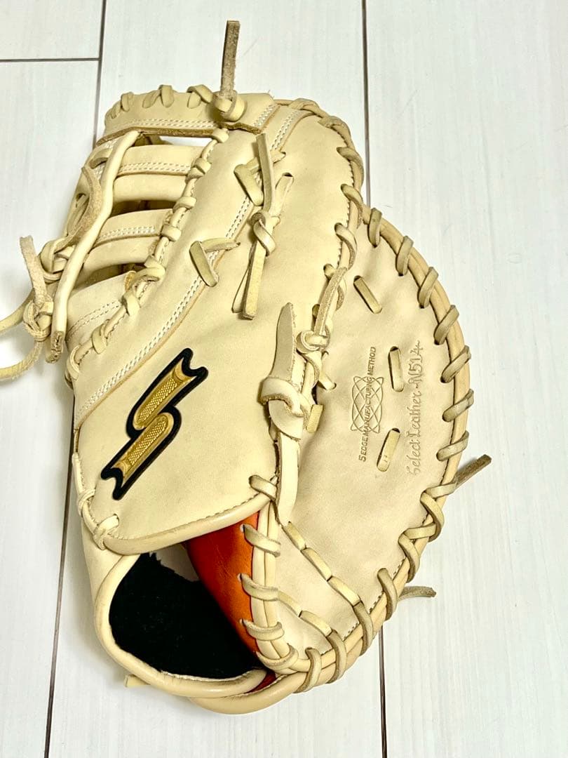 【美品】SSK プロエッジ　軟式　ファースミット　キャメル