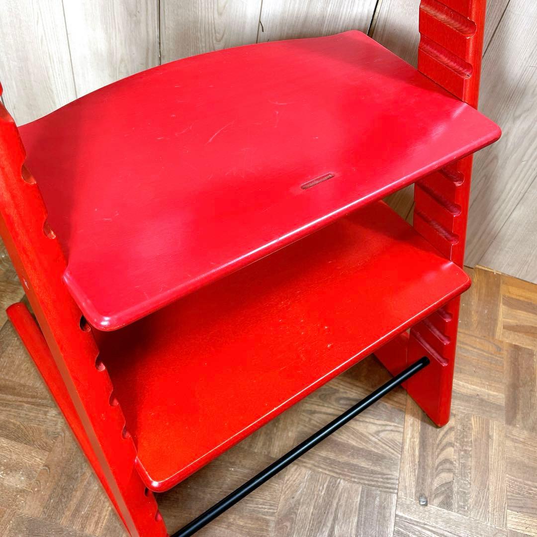美品！北欧の名品！ストッケ　トリップトラップ　レッド　取扱説明書付き