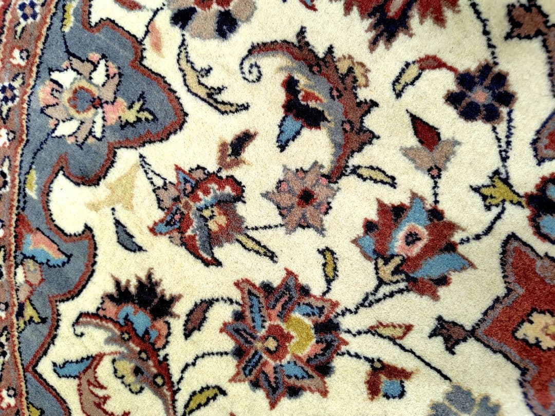 【ヴィンテージウールカーペット】円形　ハンドノット　パキスタン絨毯　未使用一級品