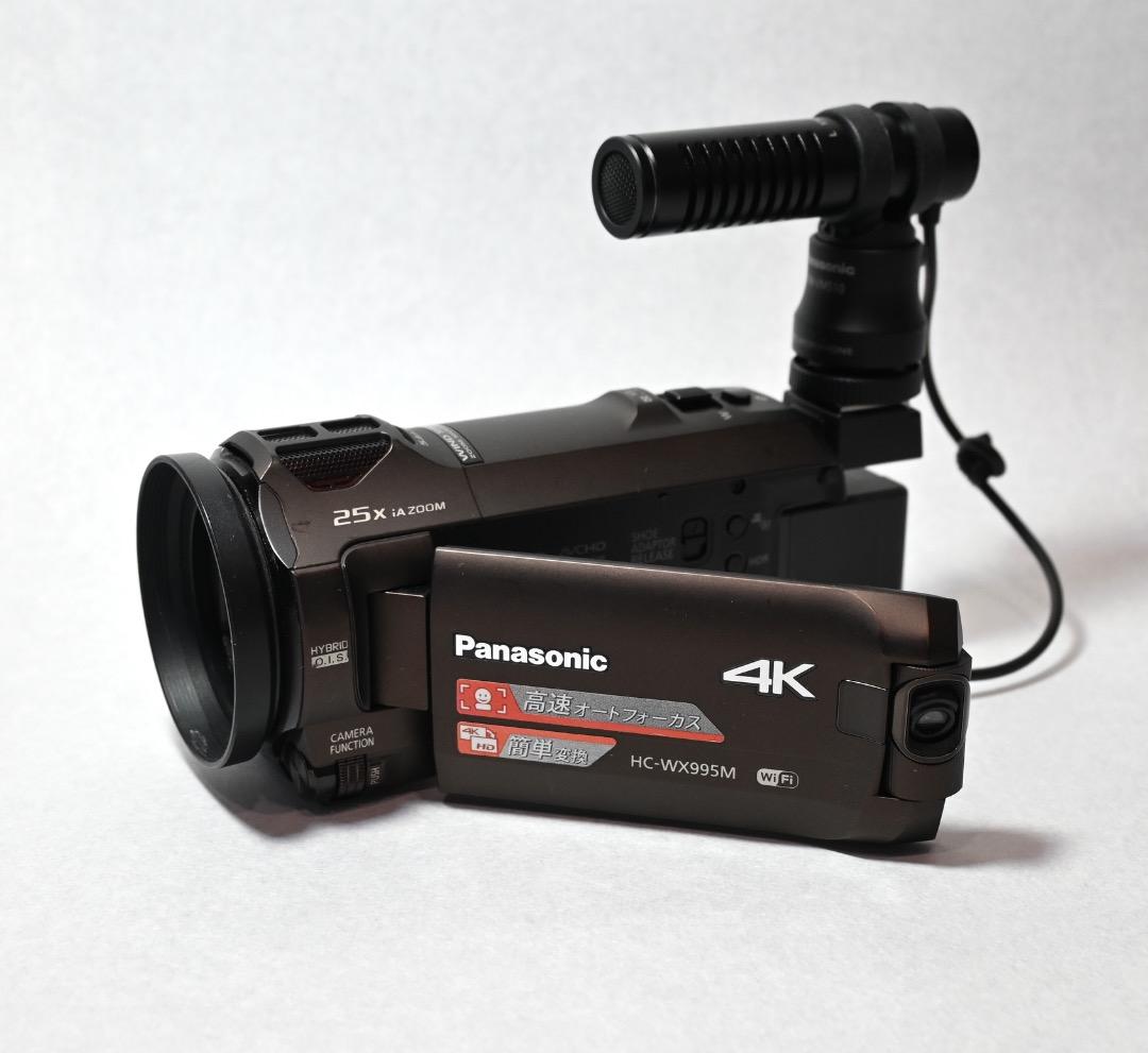 純正ステレオマイク付き　Panasonic HC-WX995M 4Kビデオカメラ