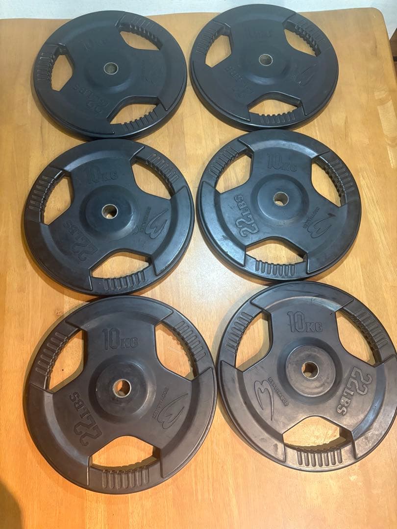 【Tomo】BODYMAKER ラバーダンベルプレート 10kg 6枚