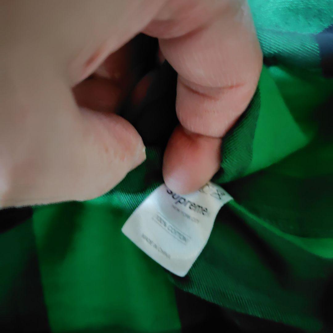 Supreme グリーンブラックチェックシャツ XL