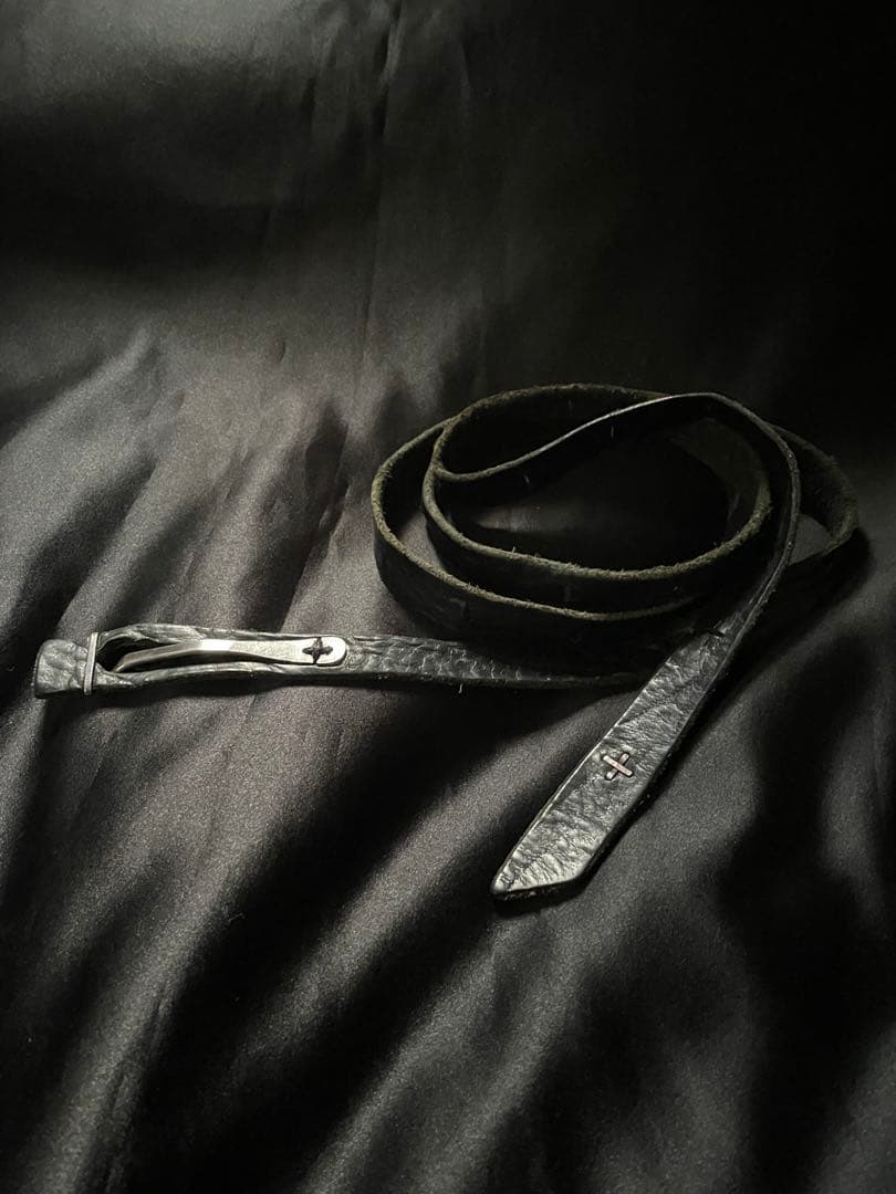 小物 m.a+ Leather Buckle Slim Belt Silver925