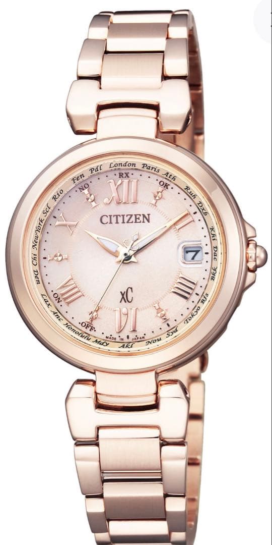 お値下げ　美品　CITIZEN XC 電波時計　ピンクゴールド