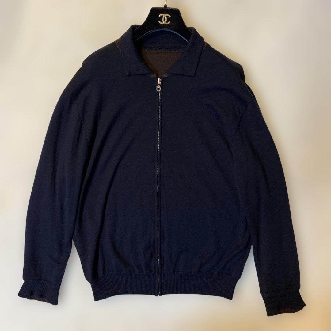 Ferragamo フェラガモ　リバーシブルジップアップ セーター