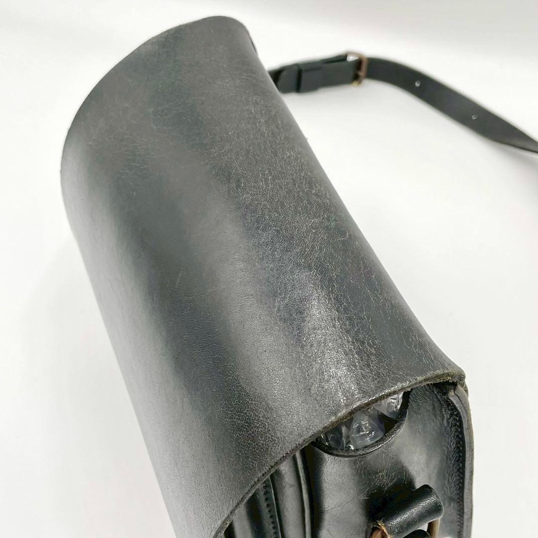 Herz ヘルツ ショルダーバッグ メッセンジャー オールレザー ブラック 黒