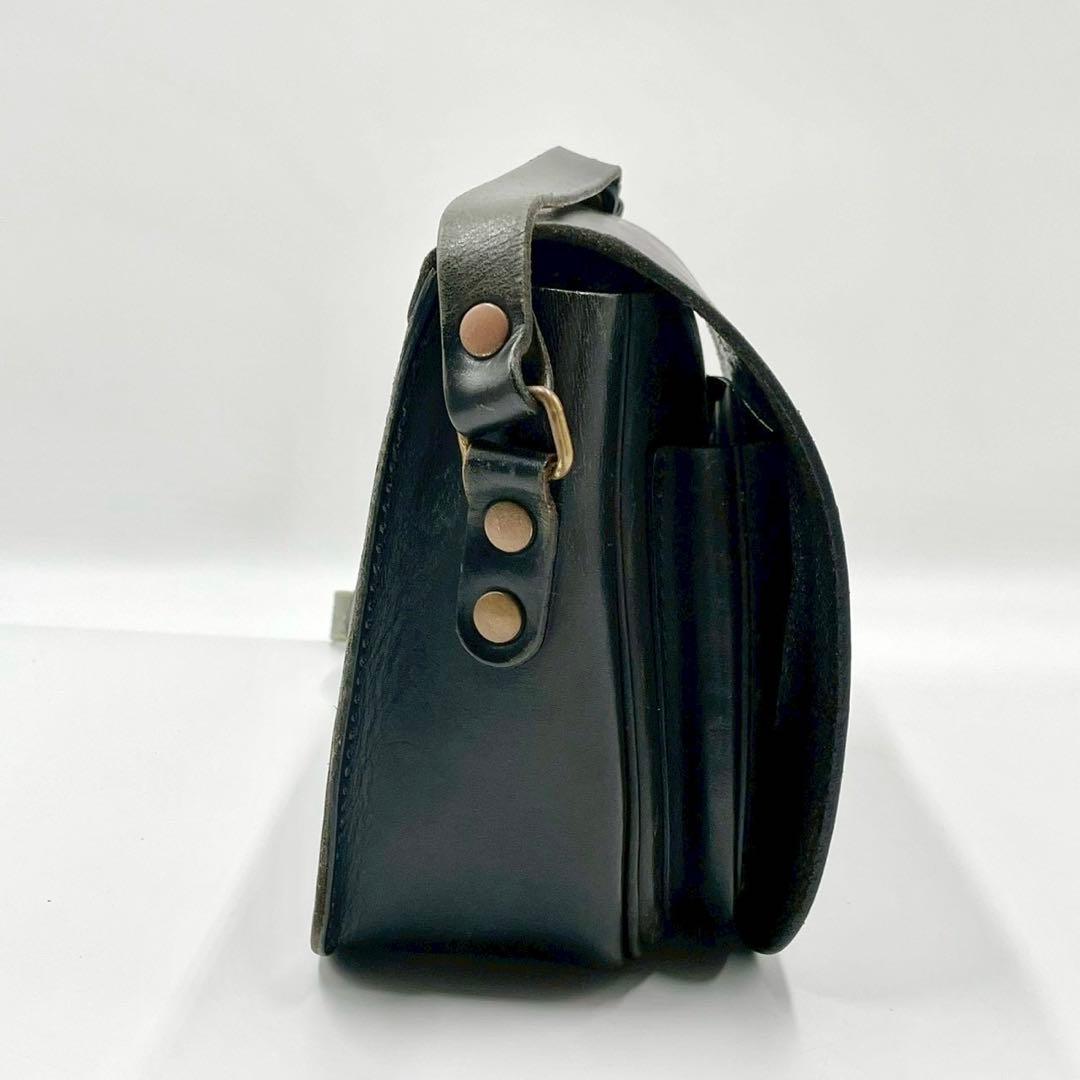 Herz ヘルツ ショルダーバッグ メッセンジャー オールレザー ブラック 黒