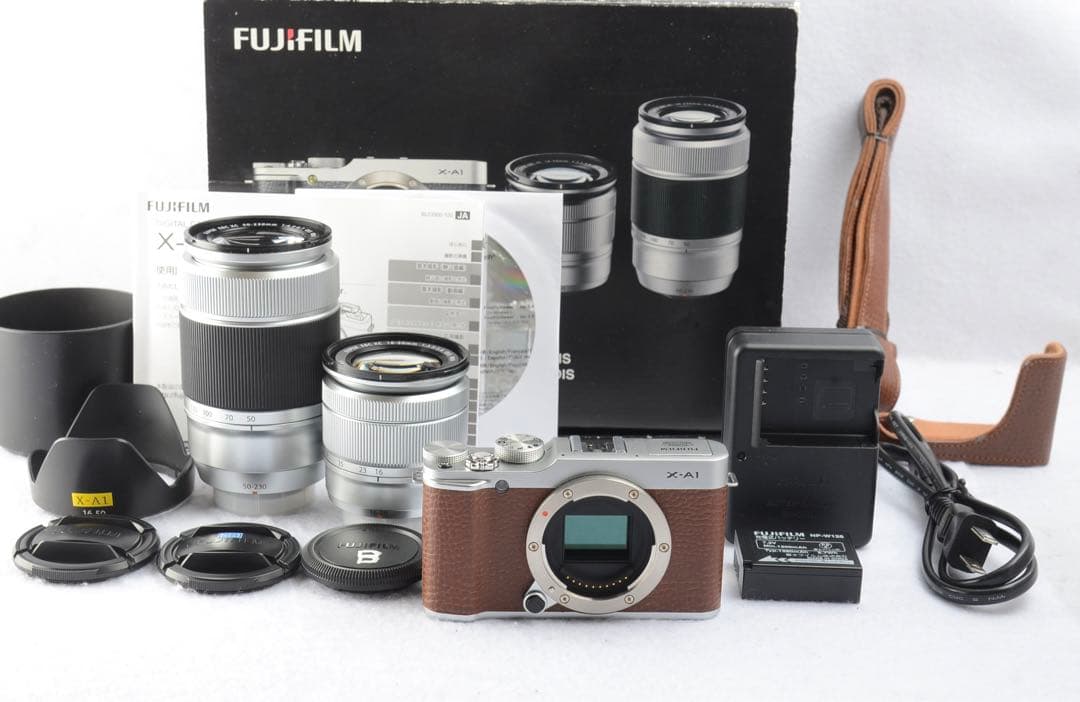 ■ 美品 ■ FUJIFILM X-A1 ダブルズームレンズキット ブラウン
