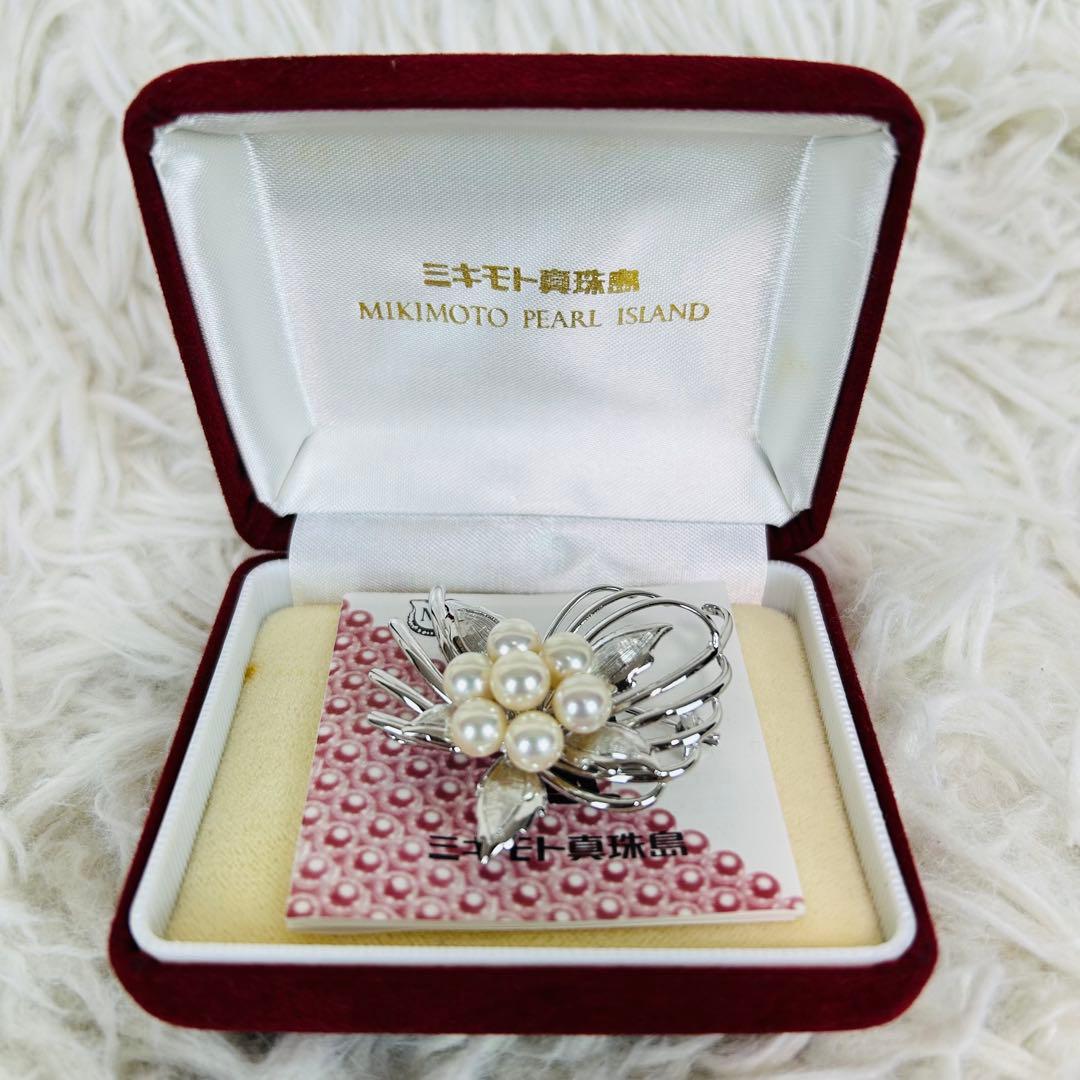 ✨美品✨ ミキモト 真珠 パール ブローチ シルバー フォーマル 7粒