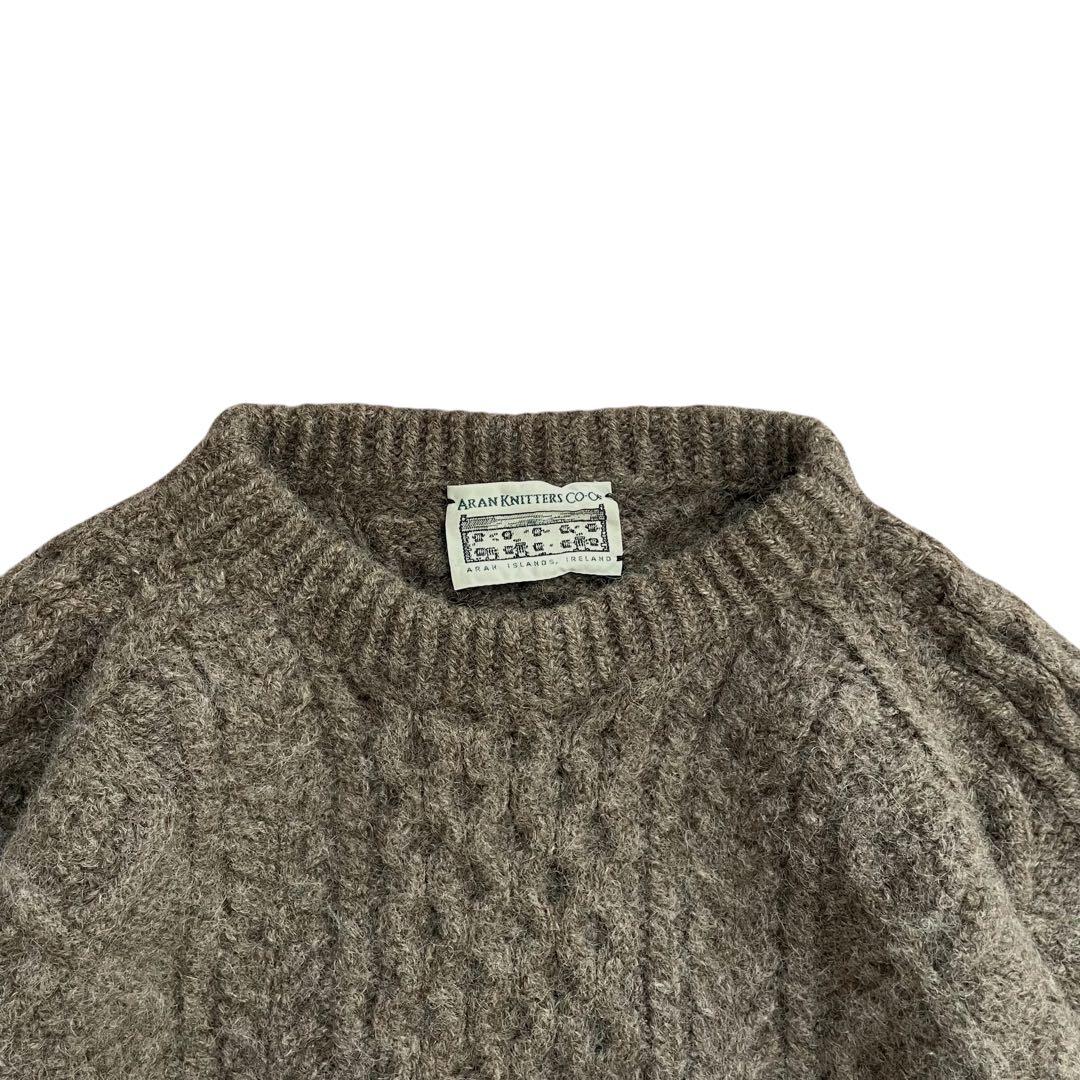 【美品】ARAN KNITTERS 90s アランニット セーター ブラウン