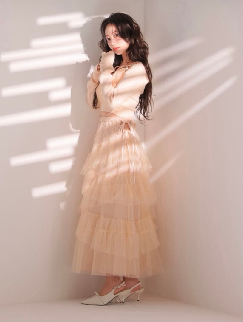 エムミーエメ　チュールニットアンサンブルトップス PNK