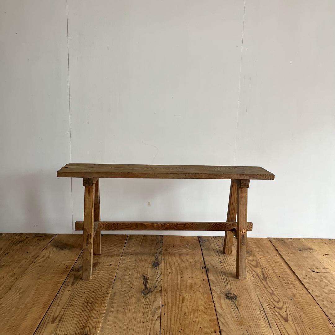 アンティーク 木製 展示台 ベンチ スツール 無垢材 レトロ 無塗装 z802