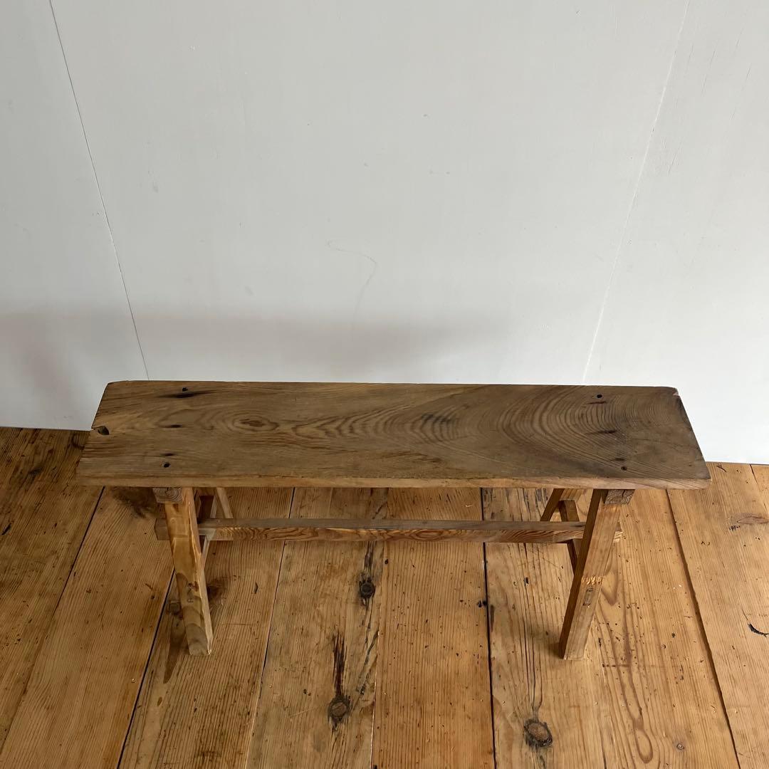 アンティーク 木製 展示台 ベンチ スツール 無垢材 レトロ 無塗装 z802