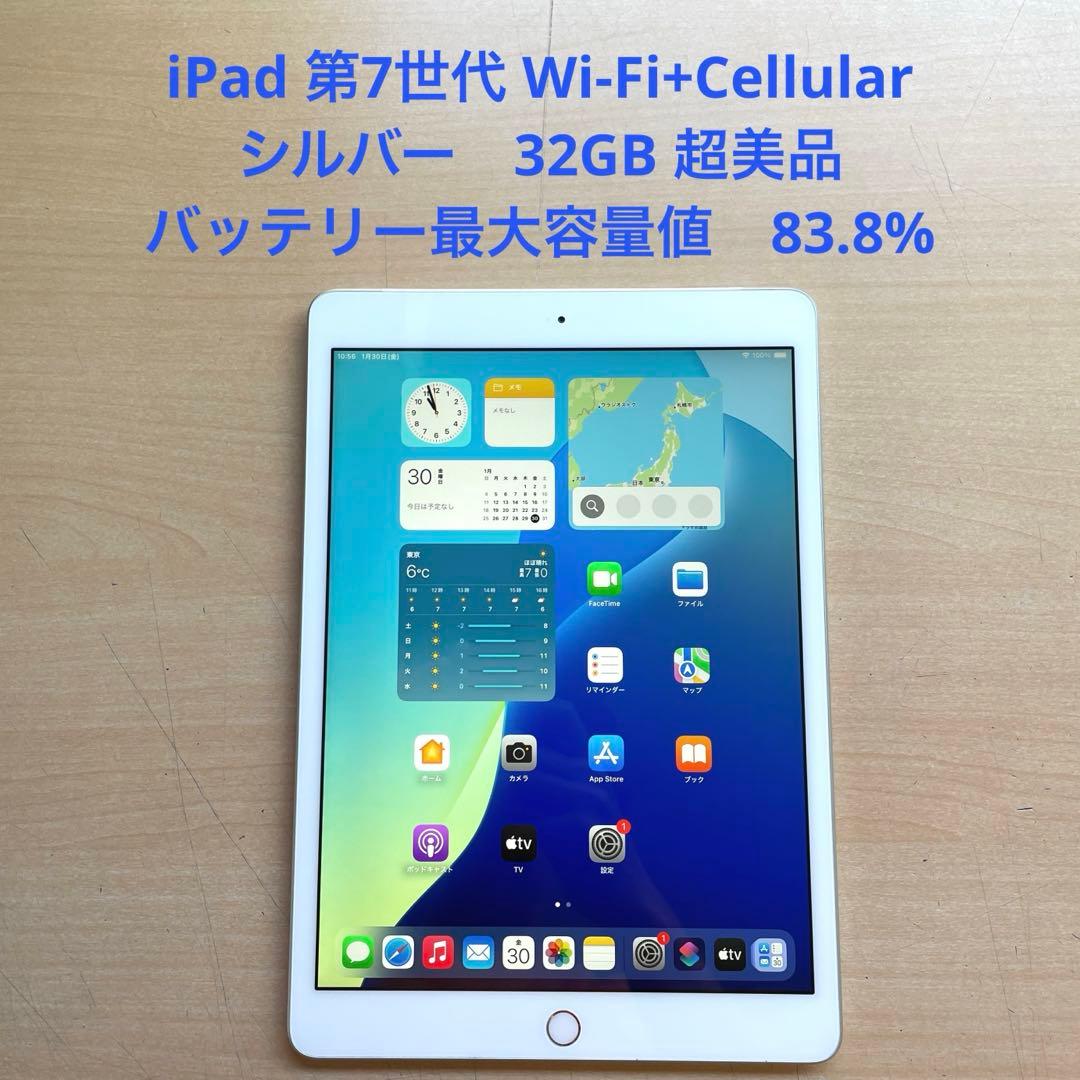 iPad 第7世代 Wi-Fi+Cellular シルバー　32GB 超美品#6