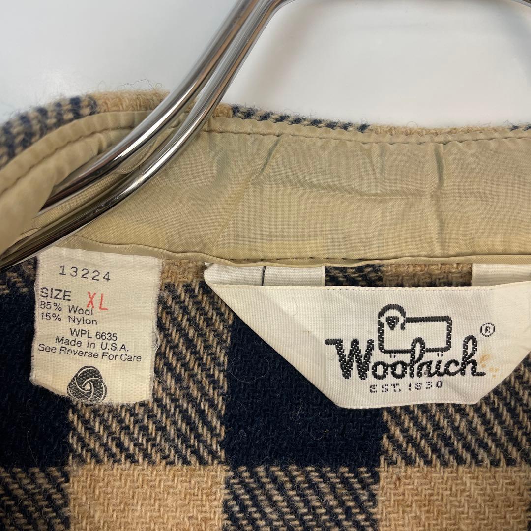 70's USA製　Wool rich バッファローチェック　三角タグ