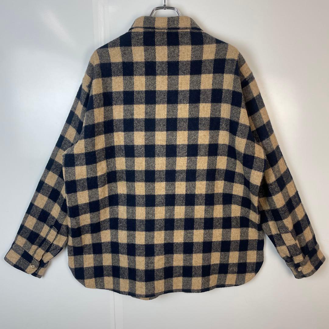 70's USA製　Wool rich バッファローチェック　三角タグ