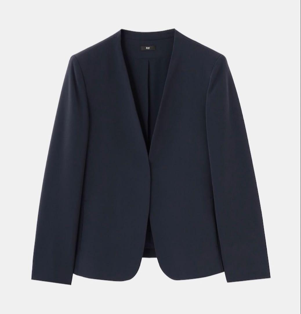 【美品】PLSTトリアセブレンドカラーレスジャケット パンツ セット